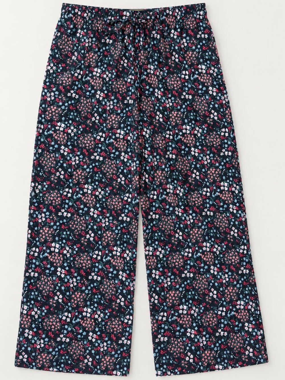 Abercrombie Floral Wide Leg Pants – Navy Pink Print